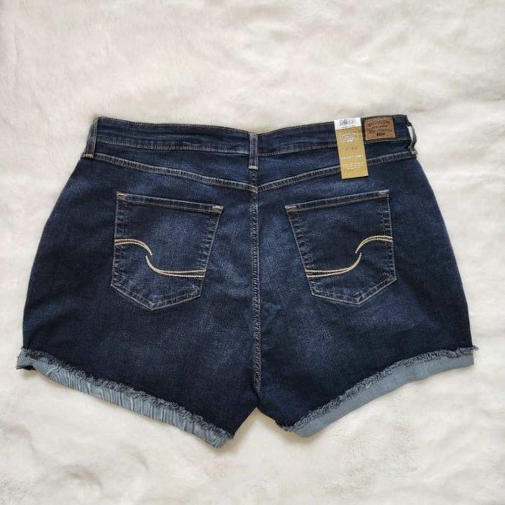 Levis Womens Jean Shorts Blue Denim High Rise 3" Shorts Frayed Hem 35W - Picture 9 of 9